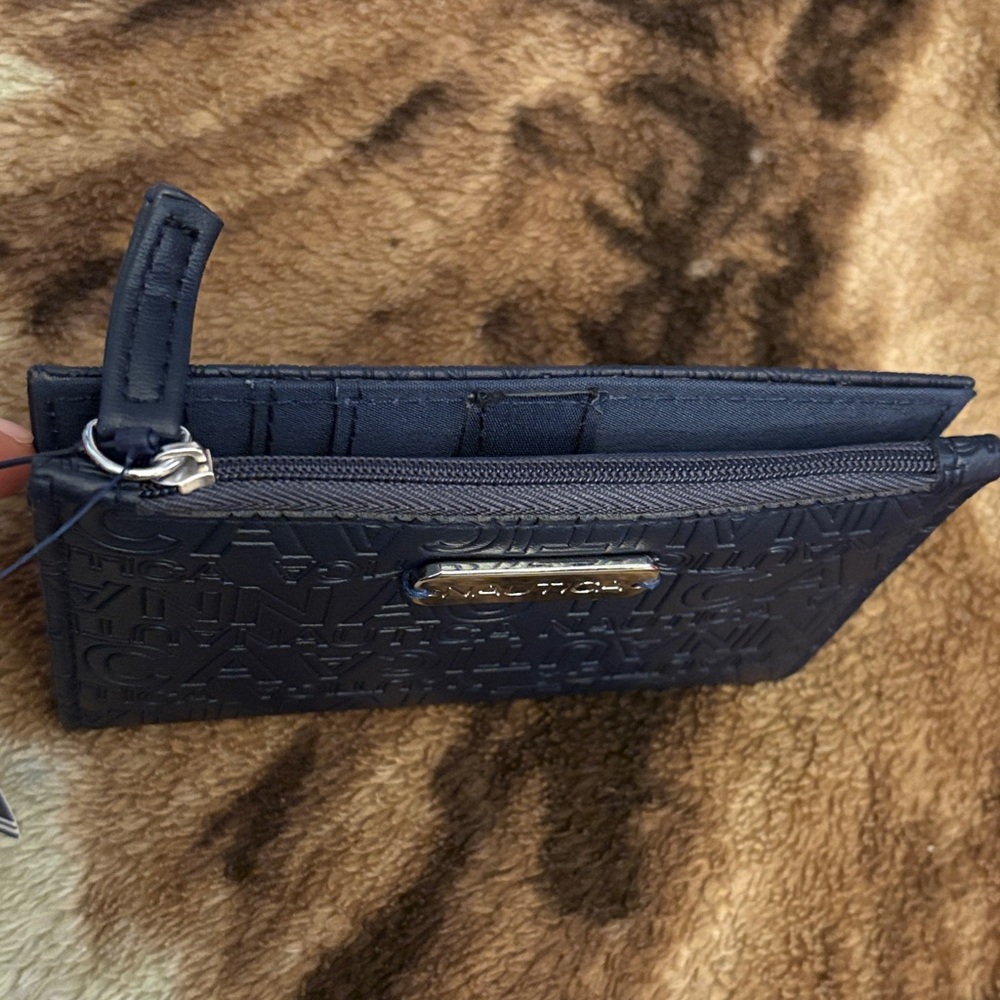 Nautica Blue Navy Embossed Card Holder - Picture 5 of 13